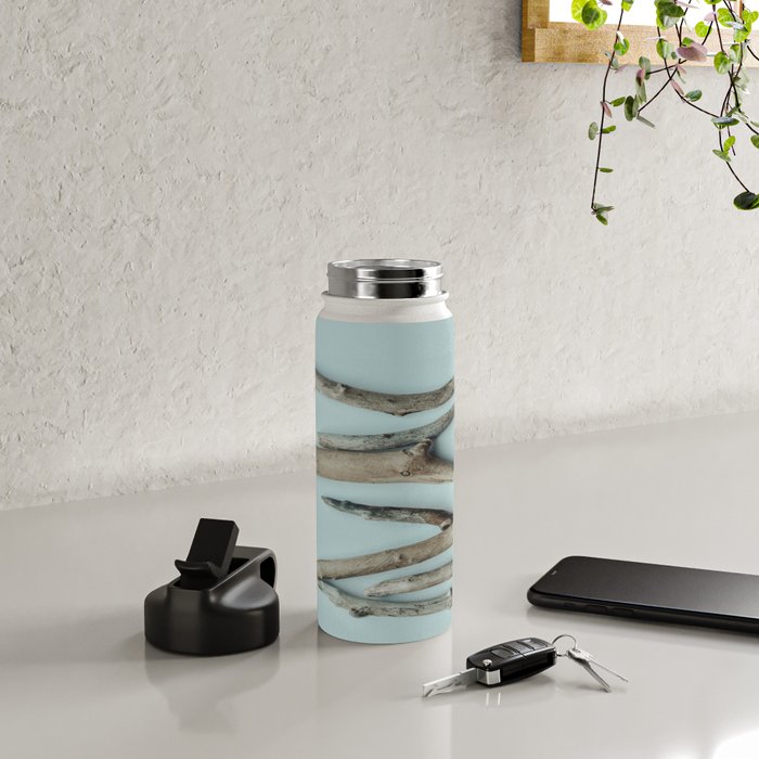 Beach Driftwood x Minimalist still life photograph Water Bottle Gallery Image 4