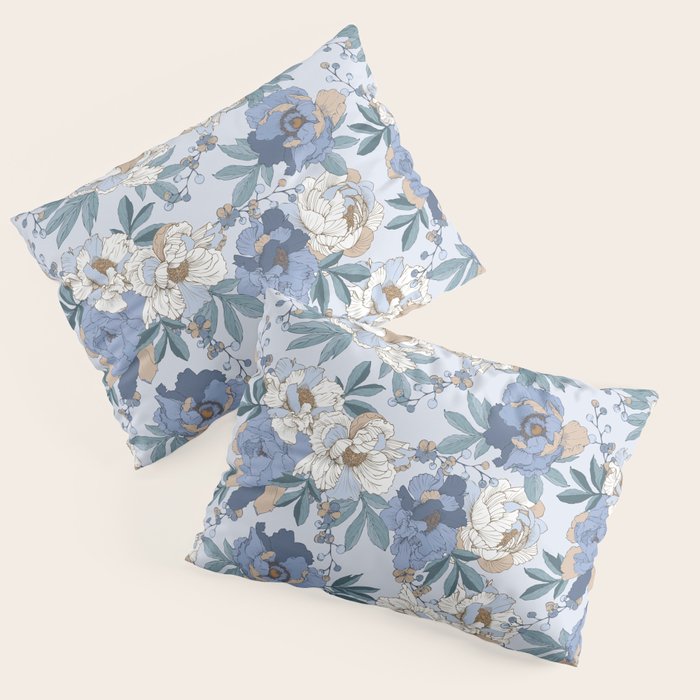  lush blue peonies  Pillow Sham Gallery Image 3