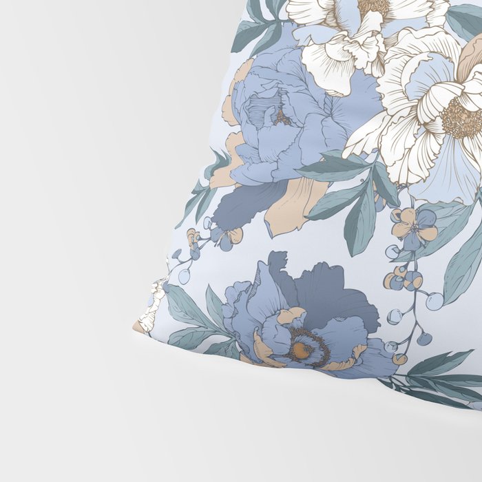  lush blue peonies  Pillow Sham Gallery Image 4