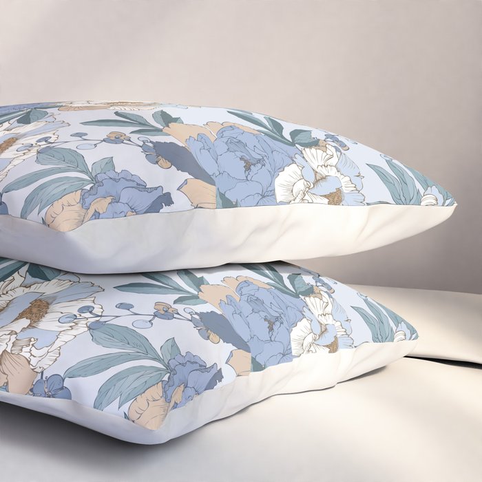  lush blue peonies  Pillow Sham Gallery Image 3