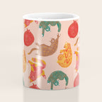 Sleepy Cozy Kitty Cats in Green & Orange Coffee Mug Gallery Image 4