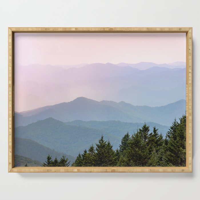 Smoky Mountain Pastel Sunset II Serving Tray Gallery Image 1