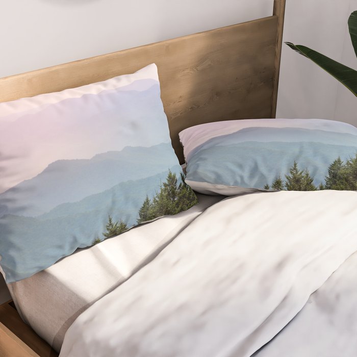 Smoky Mountain Pastel Sunset II Pillow Sham Gallery Image 2