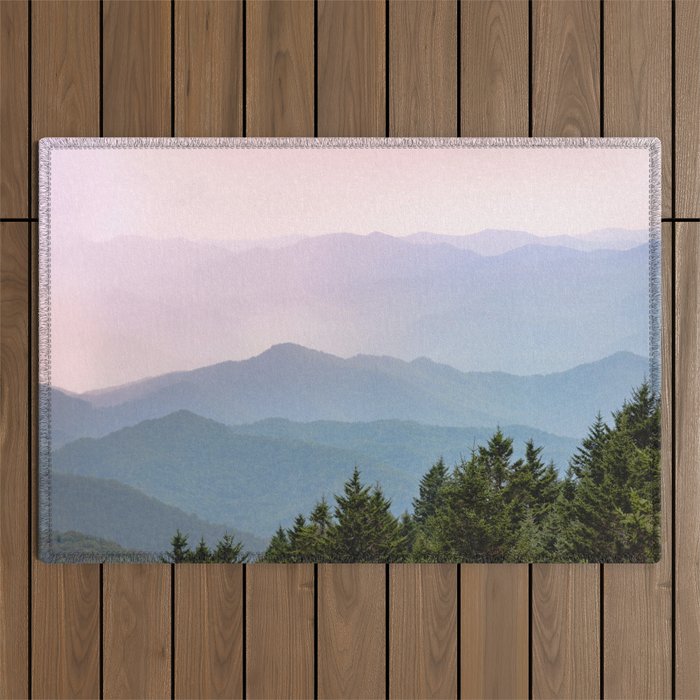 Smoky Mountain Pastel Sunset II Outdoor Rug