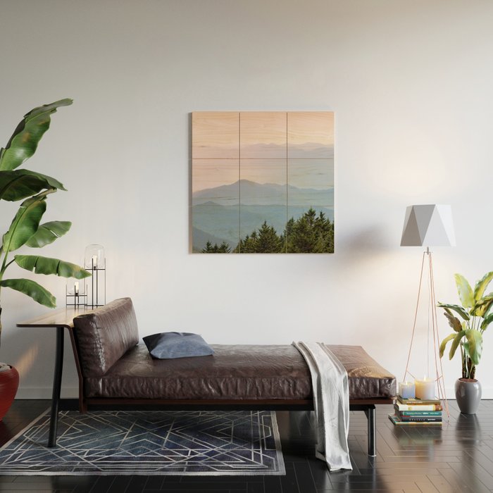 Smoky Mountain Pastel Sunset II Wood Wall Art Gallery Image 2