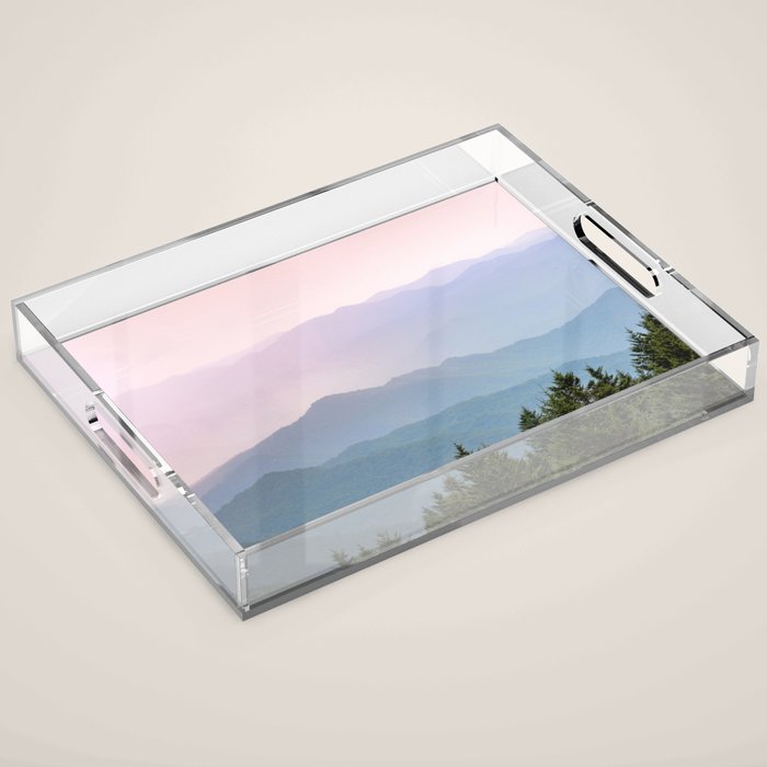 Smoky Mountain Pastel Sunset II Acrylic Tray Gallery Image 1