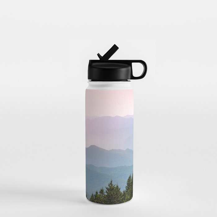 Smoky Mountain Pastel Sunset II Water Bottle Gallery Image 1