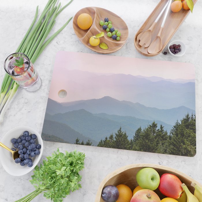Smoky Mountain Pastel Sunset II Cutting Board Gallery Image 2