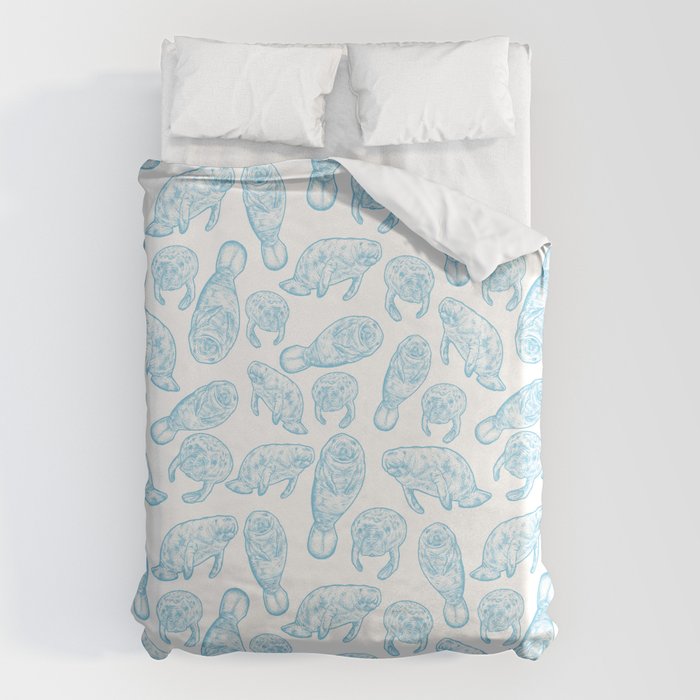 Manatees - Light Blue Duvet Cover Gallery Image 6