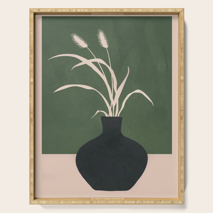 Minimal Abstract Vase Art I Serving Tray Gallery Image 1