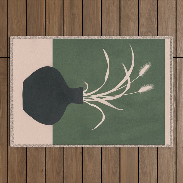 Minimal Abstract Vase Art I Outdoor Rug Gallery Image 1
