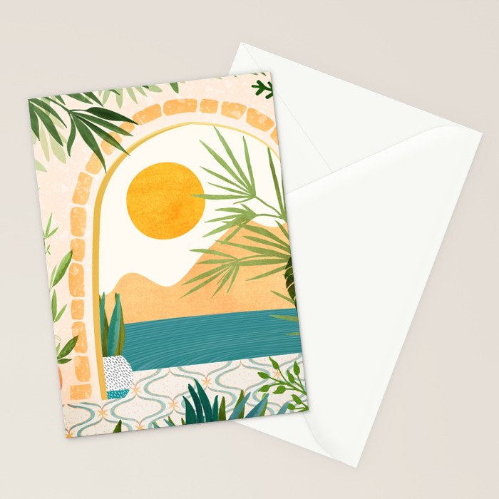 Villa View Tropical Landscape / Villa Series Stationery Card Gallery Image 2