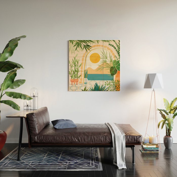Villa View Tropical Landscape / Villa Series Wood Wall Art Gallery Image 2