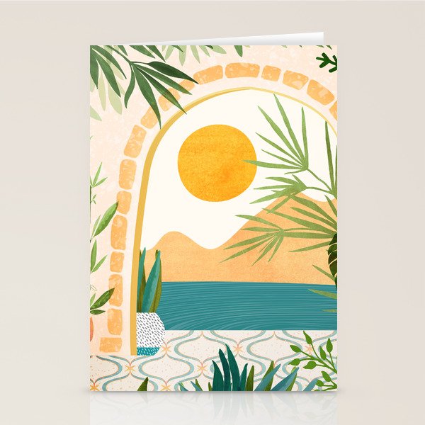 Villa View Tropical Landscape / Villa Series Stationery Card Gallery Image 1