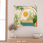 Villa View Tropical Landscape / Villa Series Wall Tapestry Gallery Image 2