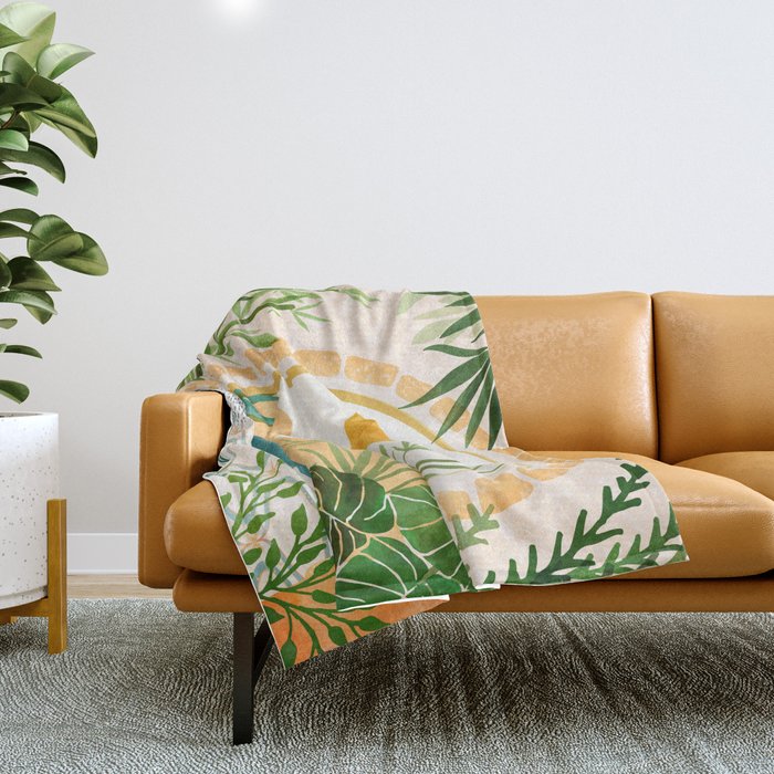 Villa View Tropical Landscape / Villa Series Throw Blanket Gallery Image 1