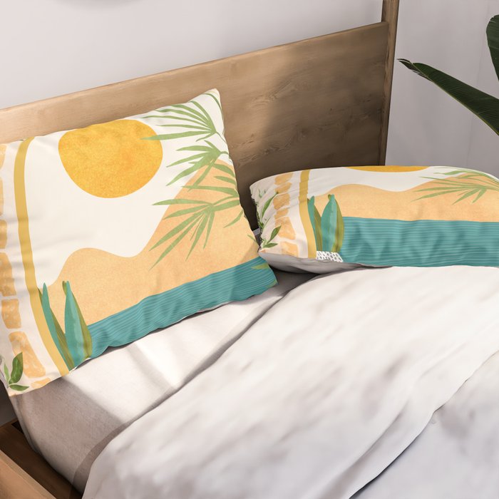 Villa View Tropical Landscape / Villa Series Pillow Sham Gallery Image 2