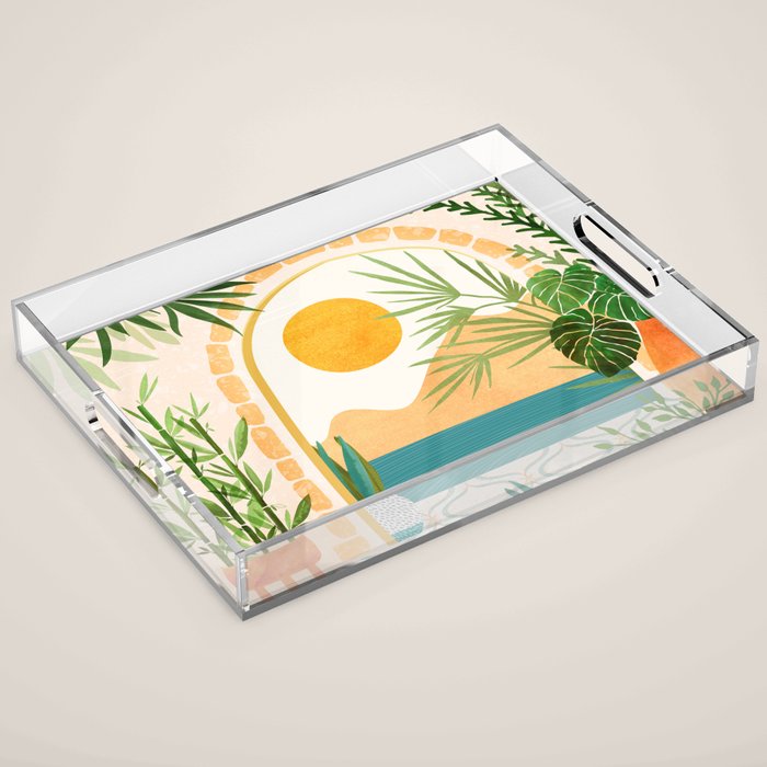 Villa View Tropical Landscape / Villa Series Acrylic Tray Gallery Image 1