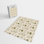 Mushroom Toile in Green Jigsaw Puzzle Gallery Image 2