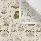 Mushroom Toile in Green Wall Tapestry Gallery Image 3