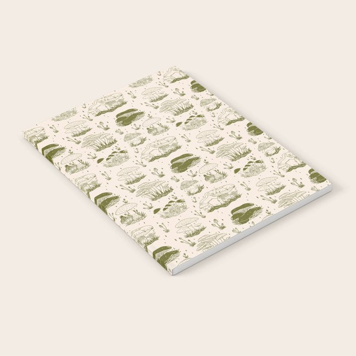 Mushroom Toile in Green Notebook Gallery Image 2