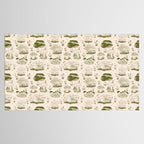 Mushroom Toile in Green Tablecloth Gallery Image 2