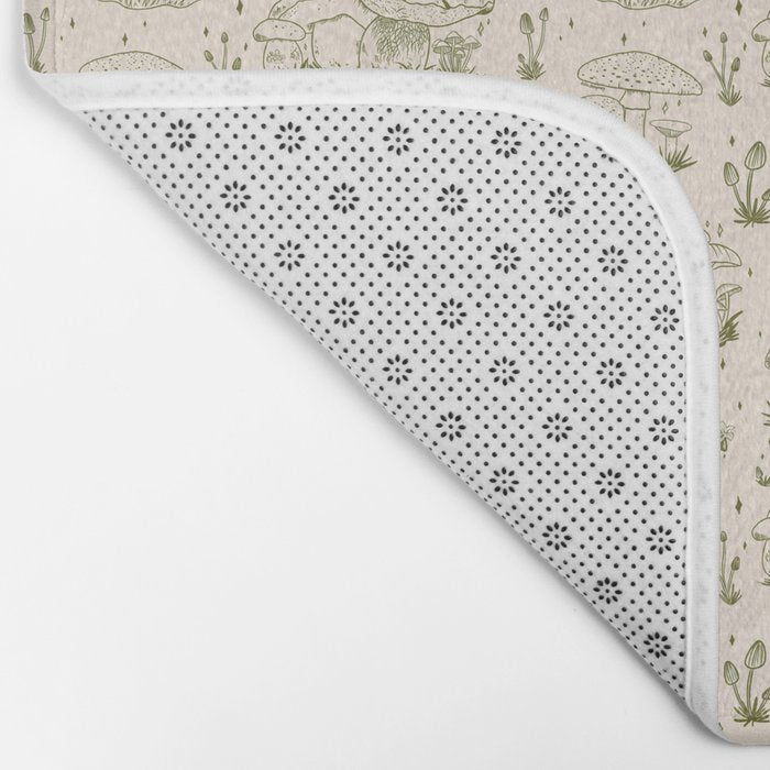 Mushroom Toile in Green Bath Mat Gallery Image 2