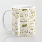 Mushroom Toile in Green Coffee Mug Gallery Image 3