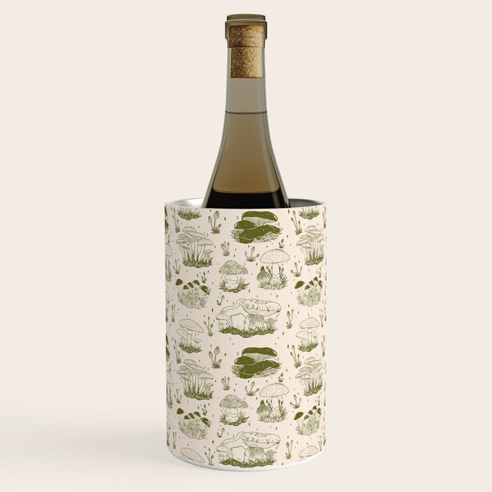 Mushroom Toile in Green Wine Chiller Gallery Image 3