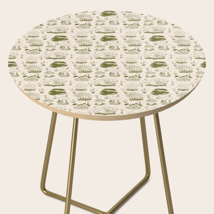 Mushroom Toile in Green Side Table Gallery Image 2