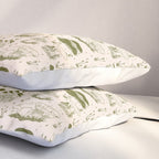 Mushroom Toile in Green Pillow Sham Gallery Image 3