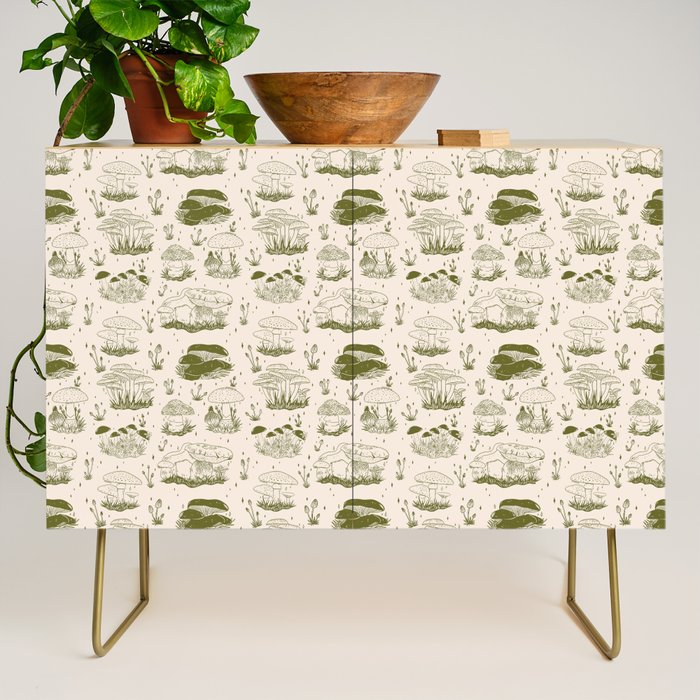 Mushroom Toile in Green Credenza Gallery Image 1