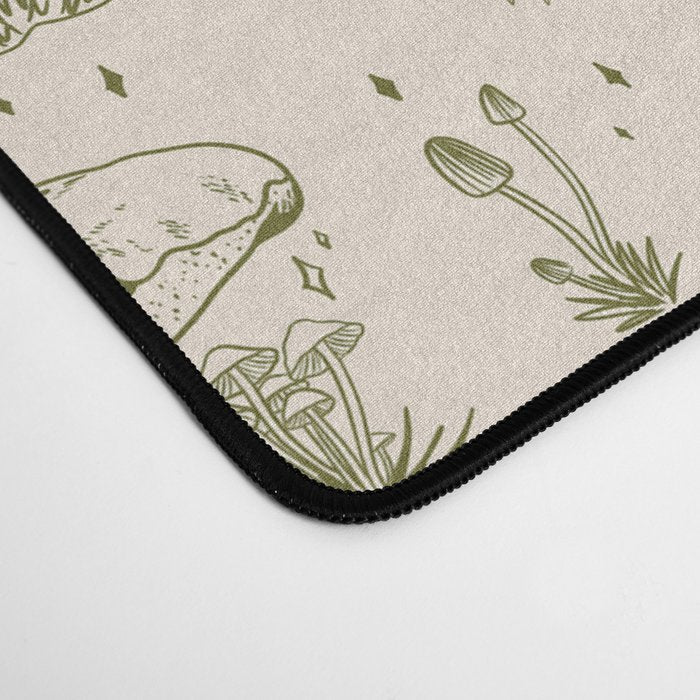 Mushroom Toile in Green Desk Mat Gallery Image 4