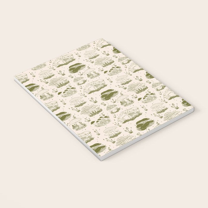 Mushroom Toile in Green Notebook Gallery Image 3