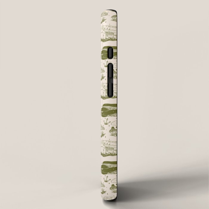 Mushroom Toile in Green iPhone Case Gallery Image 2