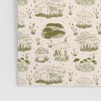 Mushroom Toile in Green Poster Gallery Image 3