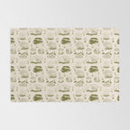 Mushroom Toile in Green Rug Gallery Image 2