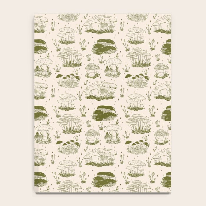 Mushroom Toile in Green Notebook Gallery Image 4