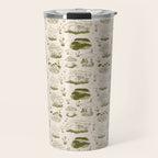 Mushroom Toile in Green Travel Mug Gallery Image 1