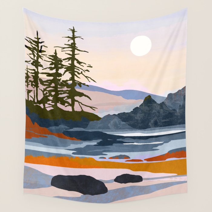 valley moon Wall Tapestry Gallery Image 1