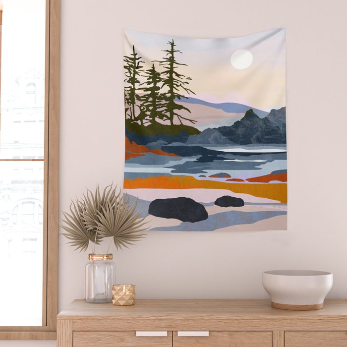valley moon Wall Tapestry Gallery Image 2