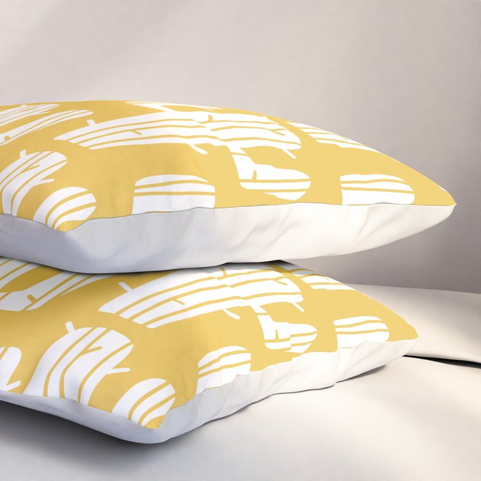 Mid Century Modern Desert Cactus Pattern 835 Yellow Pillow Sham Gallery Image 3