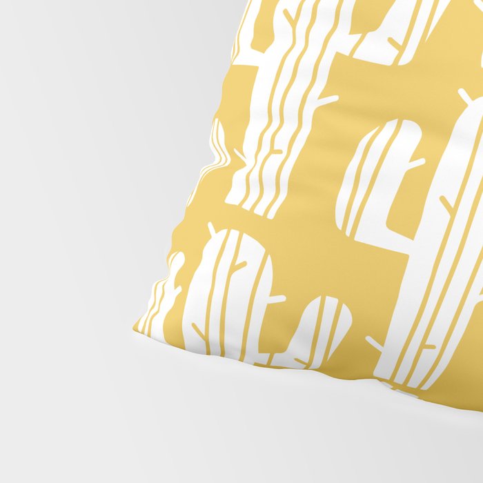 Mid Century Modern Desert Cactus Pattern 835 Yellow Pillow Sham Gallery Image 4