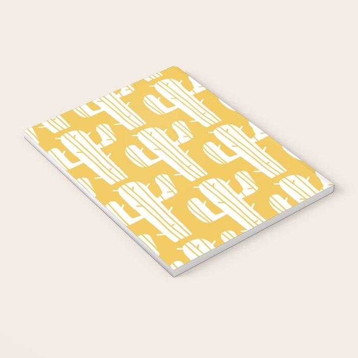 Mid Century Modern Desert Cactus Pattern 835 Yellow Notebook Gallery Image 3