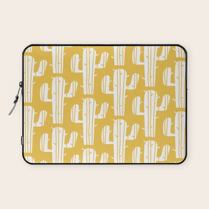 Mid Century Modern Desert Cactus Pattern 835 Yellow Laptop Sleeve Gallery Image 1