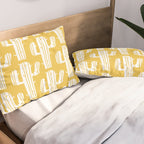 Mid Century Modern Desert Cactus Pattern 835 Yellow Pillow Sham Gallery Image 2