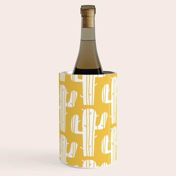 Mid Century Modern Desert Cactus Pattern 835 Yellow Wine Chiller Gallery Image 3