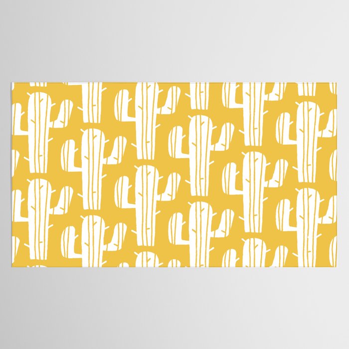 Mid Century Modern Desert Cactus Pattern 835 Yellow Tablecloth Gallery Image 2