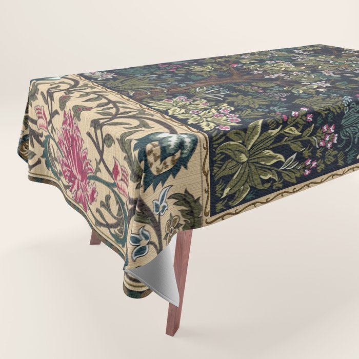 Tree of Life Blue by William Morris Tablecloth Gallery Image 1