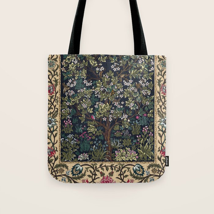 Tree of Life Blue by William Morris Tote Bag Gallery Image 1